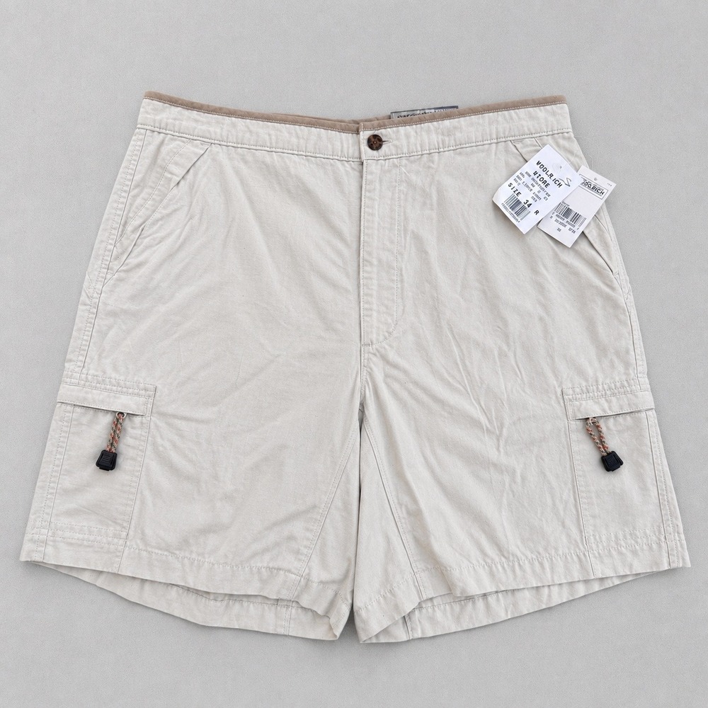 Woolrich Linden Shorts Mens 34 Stone Beige Herringbone Cargo Utility 3019RS NWT